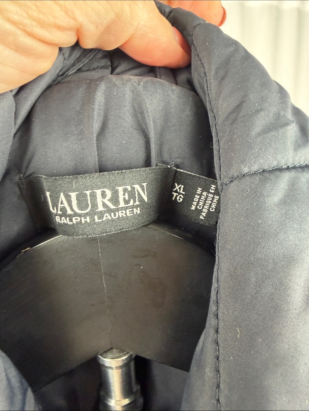 Lauren Ralph Lauren Diamond Quilted Maxi Wrap Coat Black XL Belted - Picture 5 of 11